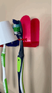 Zahnbürste montieren Tasse Zuhause Haus Zahn Zähne Badezimmer Haken 3d print model - Mito3D
