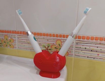 diş fırçası ayakta durmak sevgililer günü sevgili Aşk 3d print model - Mito3D