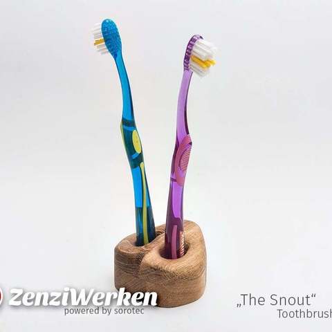toothbrush stand snout cnc home bathroom zenziwerken holder stepcraft relief mpcnc router basrelief 3D print model - Mito3D