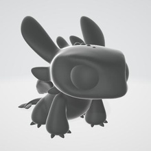 toothless cute figurine game howtotrainyourdragon httyd 3d print model - Mito3D