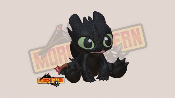 toothless dragon - support night fury dragons print place chili morgenstern morgensternprinting 3d print model - Mito3D