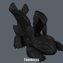 sin dientes, fácil de impresión ningún apoyo art dibujos animados dragón figura modelo paramount escultura supportless 3d print model - Mito3D