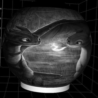 édenté lumineux globe art 3d print model - Mito3D