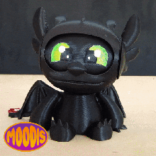 toothless moodis game flexi dragon cute nigth fury 3d print model - Mito3D