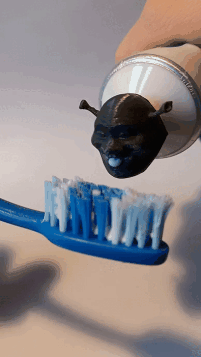 toothpaste shrek vomits poop funny tube 3d print model - Mito3D