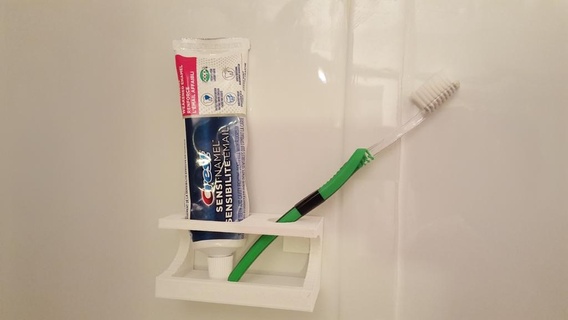 toothpaste toothbrush wall mount bathroom stand holder 3d print model - Mito3D