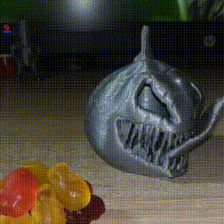 toothy halloween pumpkin toy horrors holiday creepy vase box storage kawaii venom teeth mouth skull cemetery ghost 3d print model - Mito3D
