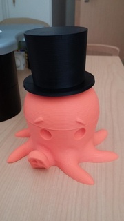 top hat octopus - customizable classy customizer cute tophat accessories 3d print model - Mito3D