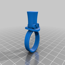 top hat anillo de gafas steampunck - steampuck geek la joyería sombrero copa las protección los anillos 3d print model - Mito3D