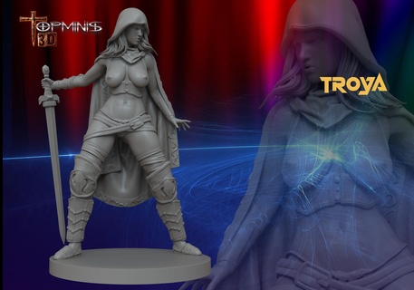 topless warriors v-5 war hammer warrior tabletop rpg orc ogre trolldwarf giant demon games characters minis 3d print model - Mito3D