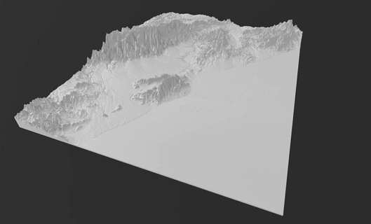 topografik harita ebro delta 3d print model - Mito3D