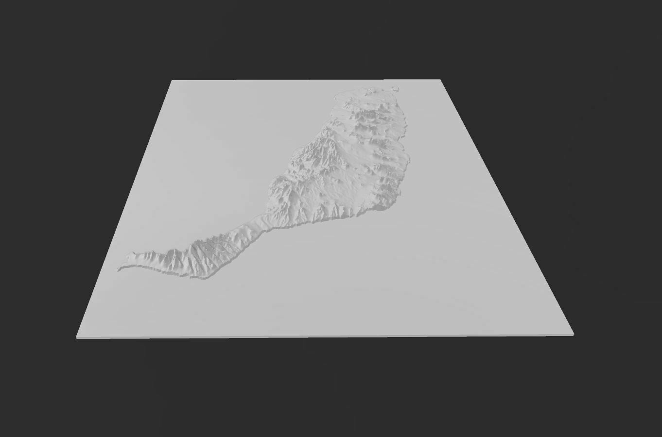 topografico carta geografica fuerteventura canarino isole 3D print model - Mito3D