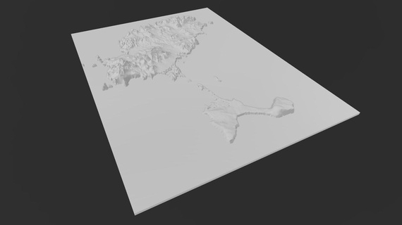 topographic map ibiza 3d print model - Mito3D