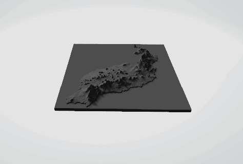 topográfico mapa lanzarote canario islas 3d print model - Mito3D