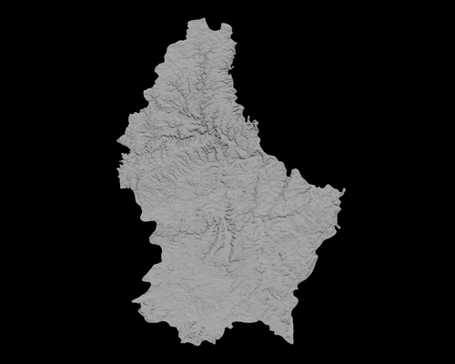 topographic map of luxembourg 3d terrain architecture topography topographical relief elevation height landscape terrrain country 3d print model - Mito3D