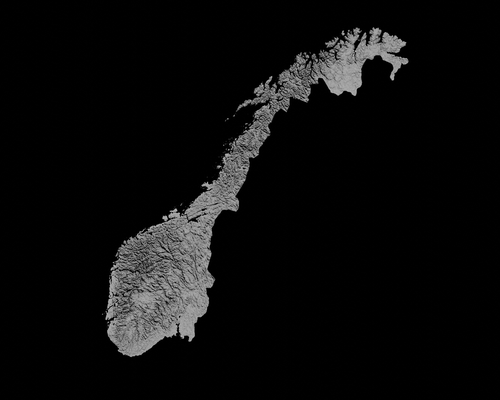 topográfico mapa of noruega 3d terreno arquitectura topografía topografico alivio elevación altura paisaje terrrain país 3d print model - Mito3D