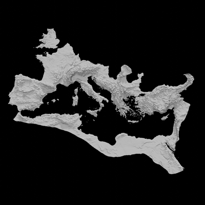 topografisch karte of römisch reich 3d terrain architektur topographie topographisch linderung elevation höhe landschaft terrrain land 3d print model - Mito3D