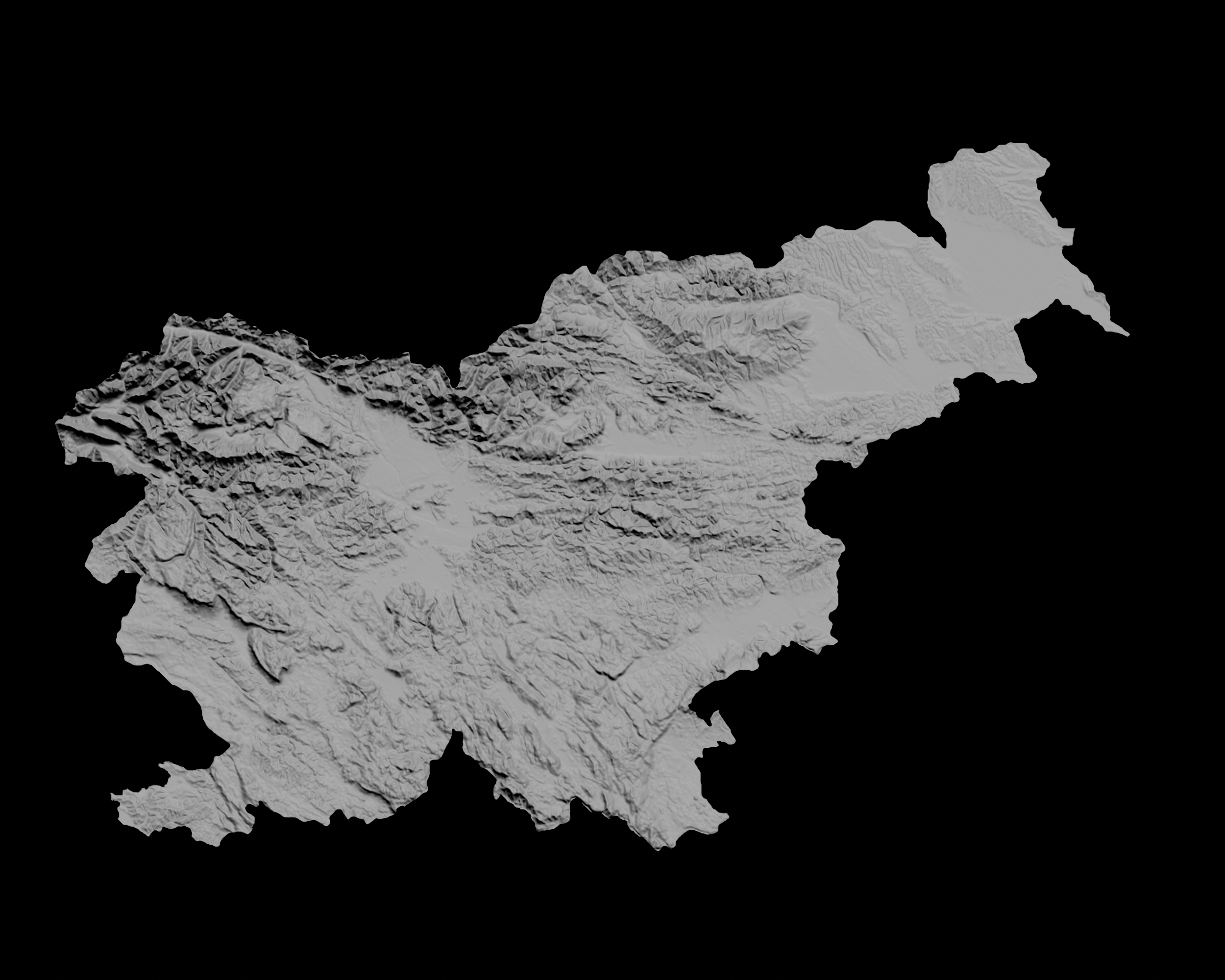 topografisch karte of slowenien 3d terrain architektur topographie topographisch linderung elevation höhe landschaft terrrain land 3D print model - Mito3D