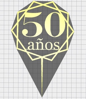 topper 50 doğum günü uyumlu numara 3d print model - Mito3D