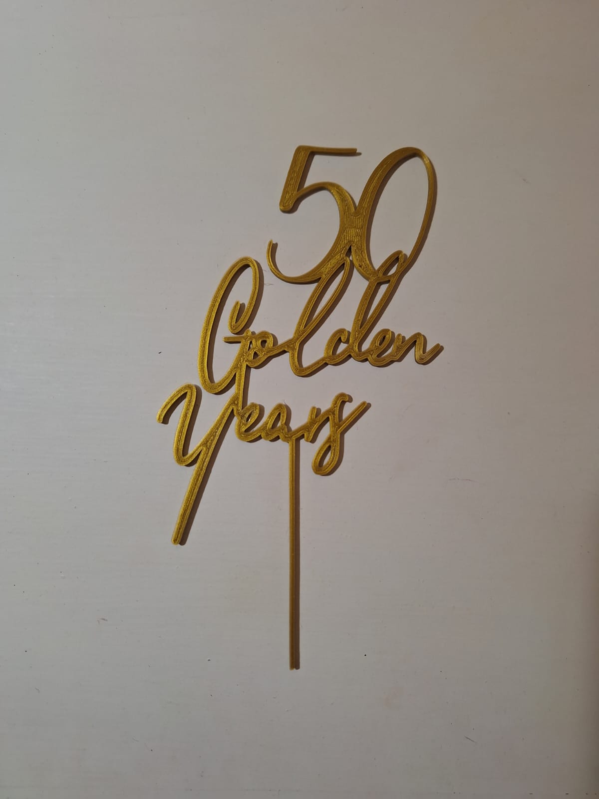 chapéu coco 50 dourado bolo aniversário feliz batismo casamento 3D print model - Mito3D