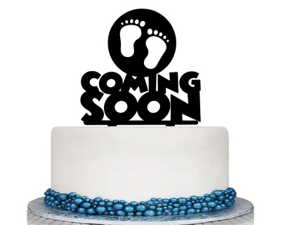 topper coming soon topper cake fondant birthday cake coming soon  3d print model - Mito3D