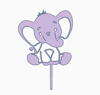 sombrero copa elefantito elefante bebe babyshower pastel cumpleaños cebador cumplea os 3d print model - Mito3D