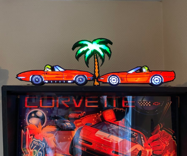 topper flipper bally corvette led lamp Art car pinball light first name 3D print model - Mito3D