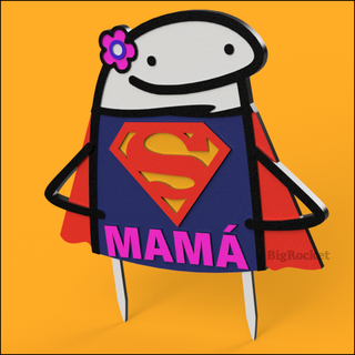 topper flork super mama mom 3d print model - Mito3D
