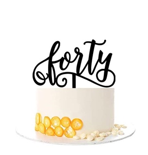 topper forty svg stl cake fondant birthday happy anniversary 3d print model - Mito3D
