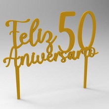 topper happy 50th anniversary ny love bakery manhattan 3d print model - Mito3D
