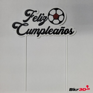 topper happy birthday river toper cake shield soccer argentina kitchen decoration carp 3d print model - Mito3D