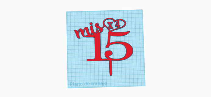 topper mis 15 x 4 my60 mis15 birthday complies adornotorta ornament 3d print model - Mito3D