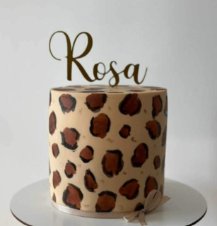topper Nom Rosa Accueil maison anniversaire rose gâteau décoration 3d print model - Mito3D