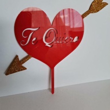topper te quiero corazon art valentine's day cake cupcake love heart 3d print model - Mito3D