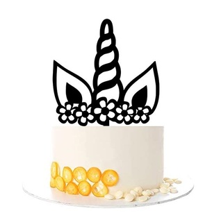 topper licorne pastel fondant cumpleaños tarte Licorne 3d print model - Mito3D