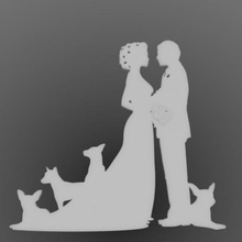 topper wedding dogs decoration marriage cakes 3d print model - Mito3D