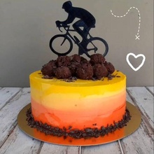 toppers gâteau vélo sport 3d print model - Mito3D