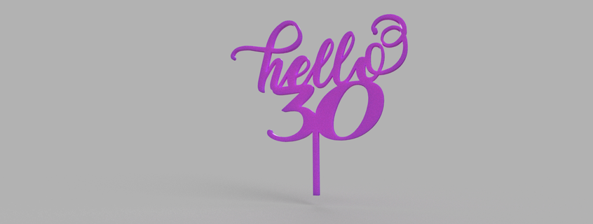 toppers Merhaba 30 kek yıl 3d print model - Mito3D