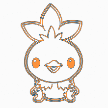 torchic - cookie cutter pokemon generations bulbasaur charmander chicorita chimchar cyndaquil nudkip piplup squirtle totodile treecko turtwig kawai anime chibi generation 3d print model - Mito3D