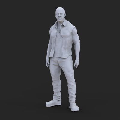 toretto vêtements he porte in cuba art humain figure diorama miniature 1 64 vite furieux 3d print model - Mito3D