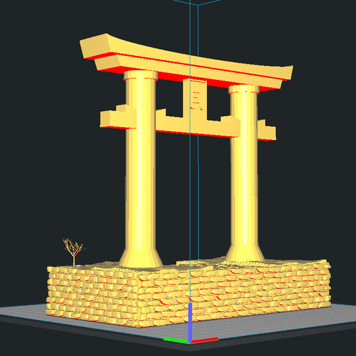 torii architettura Giappone arte monumenti 3D print model - Mito3D