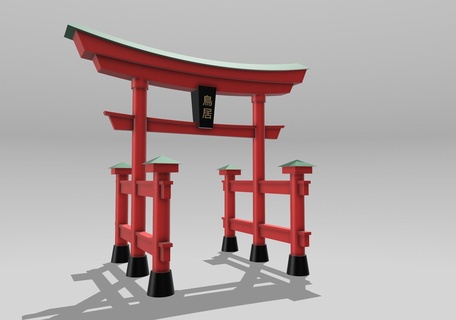 torii arch japan shinto shrine sacred miniatures architecture tradition diorama traditional ornaments garden culture east 3d print model - Mito3D