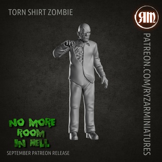 yırtık gömlek zombi zombiler ölü gece yaşayan şafak masa oyunu rpg ttrpg dnd Cthulhu mini minyatür 28mm 32mm ryzar ryzarmi Ryzarminyatürler 3d print model - Mito3D