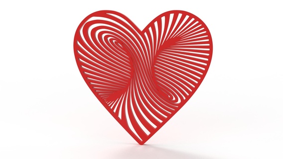 kasırga kalp Aşk dekor dekorasyon 3d print model - Mito3D