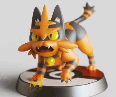 torracat - fan art pok mon figurine -pokemon litten evolution fanart nintendo 3d game anime 3d print model - Mito3D