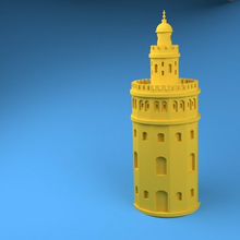 torre oro siviglia architettura arte design monumento sevilla Torre edifici_strutture 3d print model - Mito3D