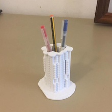 torres blancas titular de un lápiz la arquitectura edificio madrid arcuitecture oiza skyscrapper escritorio 3d print model - Mito3D