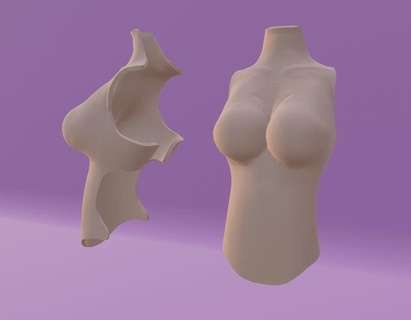 torso extra breast monster high doll toy art accesories custom elvira 3d print model - Mito3D