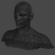 torso human grid - malla holes head 3d print model - Mito3D