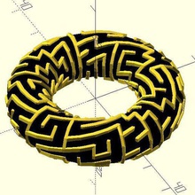 torus Labyrinth Kunst customizer openscad 3d print model - Mito3D